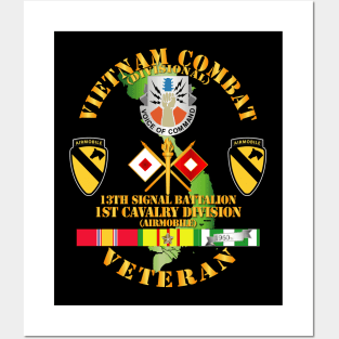 Vietnam Combat Veteran w 13 Signal Battalion DUI - 1st Cav Div Posters and Art